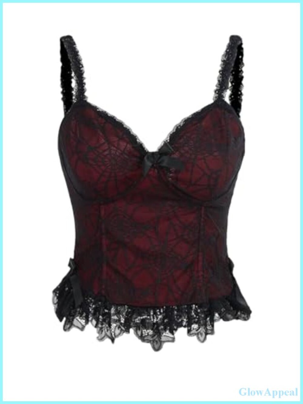 Lace Cami Y2K Goth Crop Top Spaghetti Strap Slim Fit